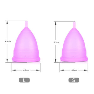 Coupes menstruelles avec stérilisateur pliable en silicone <span class=keywords><strong>de</strong></span> qualité alimentaire, kit <span class=keywords><strong>de</strong></span> démarrage pour les règles en silicone souple, ensemble <span class=keywords><strong>de</strong></span> menstruations féminines, taille S & M - Product Image 3
