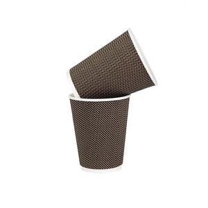 Gobelets à café jetables en papier de 12 oz, à paroi ondulée, avec revêtement PE imprimé, pour emporter - Product Image 2