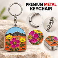Porte-clés en métal émaillé sur le thème du désert naturel avec anneau fendu, étiquette en forme d'arche pour souvenir de voyage et promotion de boutique, vente en gros