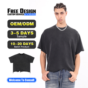 เสื้อยืดคอกลมแขนสั้นทรงบ็อกซี่ผ้าฝ้ายแท้คุณภาพสูงสำหรับผู้ชาย สไตล์วินเทจ สตรีทแวร์ ลายบาติก - Product Image 1