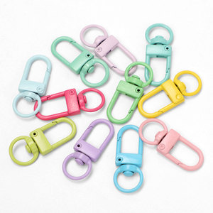 100 Pezzi/Sacchetto Moschettoni Girevoli Ovali in Lega di Alluminio Leggera, Oro/Argento/Nero/Grigio, per Gioielli Fai-da-Te e Portachiavi - Product Image 1