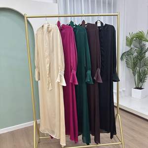 dames mode intérieur ouvert 2 pièces ensemble à manches longues dubaï turquie Ramadan abaya musulman longue <span class=keywords><strong>robe</strong></span> pour les femmes - Product Image 6
