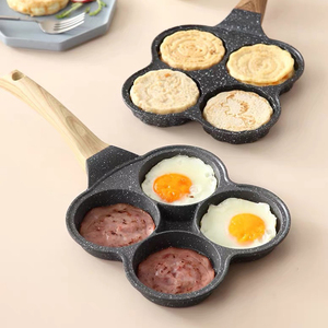 Offre Spéciale Mini poêle à omelette à quatre grilles Poêle à frire antiadhésive à fond plat pour les œufs de petit-déjeuner et les hamburgers - Product Image 3