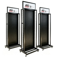 Rak Display Aksesoris Ponsel Mingtang, Stand Casing Ponsel Berputar dengan Pengait dan Roda