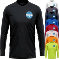 Chemises à manches longues Dry Fit personnalisées pour hommes, impression sur le devant, personnalisables, évacuation de l'humidité, protection solaire UV, 100% polyester