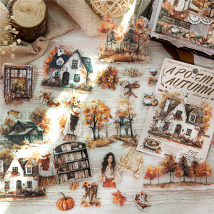 30 Fogli/Confezione di Adesivi Decorativi Autunnali Retrò, Serie Poesie Autunnali, Decorazioni Festive Fatte a Mano, Materiale PET Autoadesivo - Product Image 3