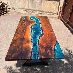 Mesa de Resina Epoxi con Diseño de Arroyo Glaciar - Product Image 3