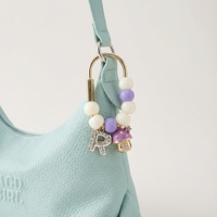 EDGE Porte-clés en alliage personnalisé, tendance, avec lettres perlées colorées, pendentif alphabet, accessoire de sac à main mignon, breloque de sac en alliage pour femme