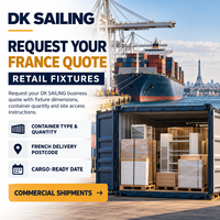 DK SAILING - Aménagements de vente au détail - Expédition de la Chine vers la France - Fret maritime FCL - Conteneurs 20 pieds, 40 pieds, 40HQ - Livraison porte-à-porte pour les chaînes de magasins
