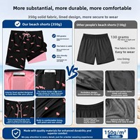 Shorts de plage pour hommes transfrontaliers à succès, double couche, grande taille, séchage rapide, coupe ample, jambe droite, respirants, pour le surf