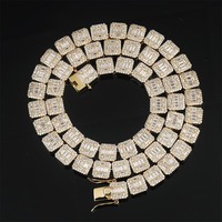 Collier en laiton style hip-hop avec chaîne en bambou et zircon, fermoir tendance, accessoire de mode unisexe, vente en gros