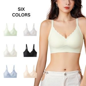 Soutien-gorge sans armatures de style designer de haute qualité, à col en V ondulé, doux, respirant, en gel, avec maintien personnalisé, confortable, lingerie sans couture - Product Image 1
