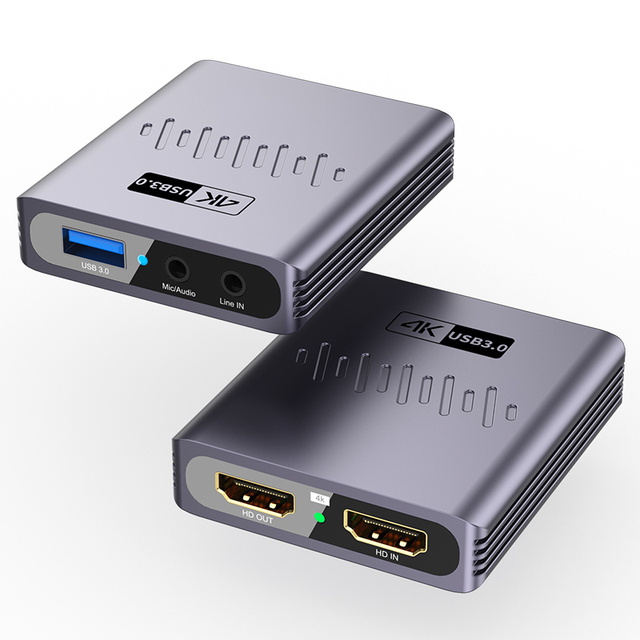 USB3.0/4K HD Video Game Live Recording MI Video Capture Card Compatible with Mobile Phones & Laptops