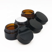 5ml 10ml 15ml 20ml 30ml 50ml pot de crème en verre ambré rond pot avec couvercle en or crème pour les yeux récipient de stockage boîte en verre