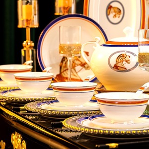 Juego de Vajilla de Cerámica de Lujo Europeo de 60 Piezas, Accesorios de Cocina, Gran Venta - Product Image 5