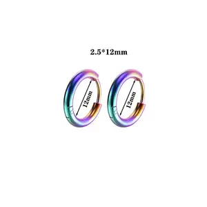 Unisex hoop earring Factory Direct sales 8mm/10mm/12mm/14mm black coil eardrop earrings