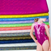 Tissu extensible 4 directions en polyamide et élasthanne, holographique, pailleté, effet verre brisé, couleur personnalisée pour justaucorps de sport, vêtements de danse, lingerie