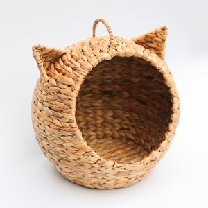 Casa para Gatos con Forma de Nave Espacial y Orejas de Gato – Material de Jacinto de Agua Tejido a Mano, Súper Suave, Sostenible, Transpirable y Ecológico - Product Image 3