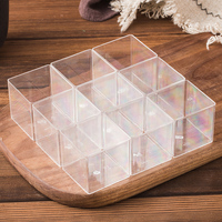 Boîte à tiramisu en plastique transparente carrée avec couvercles, boîte à gâteau, boîte à dessert, vente chaude