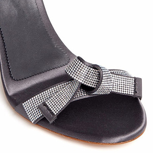 <b>Big</b> Size 46 Women <b>Bow</b> Knotted High Thin Heels Sandals Summer Bling Diamonds Dress Stiletto Ankle Buckle Shoes - Product Image 5