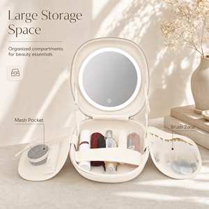 Specchio <span class=keywords><strong>per</strong></span> Trucco con Sensore Touch, Porta di Ricarica Tipo C, LED Personalizzabile, Borsa <span class=keywords><strong>per</strong></span> Cosmetici con Specchio Illuminato - Product Image 4