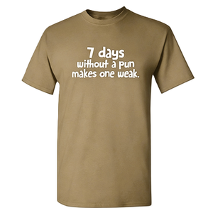 Camiseta divertida con juego de palabras para hombre, diseño gráfico '7 días sin un juego de palabras te dejan débil', de algodón oversize de <span class=keywords><strong>manga</strong></span> corta, estilo streetwear, top casual - Product Image 2