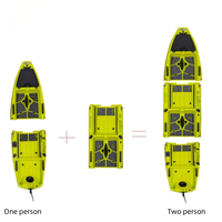 Kayak LSF facile à transporter, kayak modulaire à ailerons, kayak de pêche 2 places, 3 sections