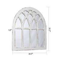 Pays ferme grand miroir décoration murale cadre en bois rustique décor à la maison pleine longueur miroir fenêtre mur arqué miroir