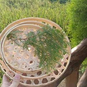ถาดไม้ไผ่สานทรงกลม ทำด้วยมือ สำหรับตากอาหาร ใช้ในครัว - Product Image 3