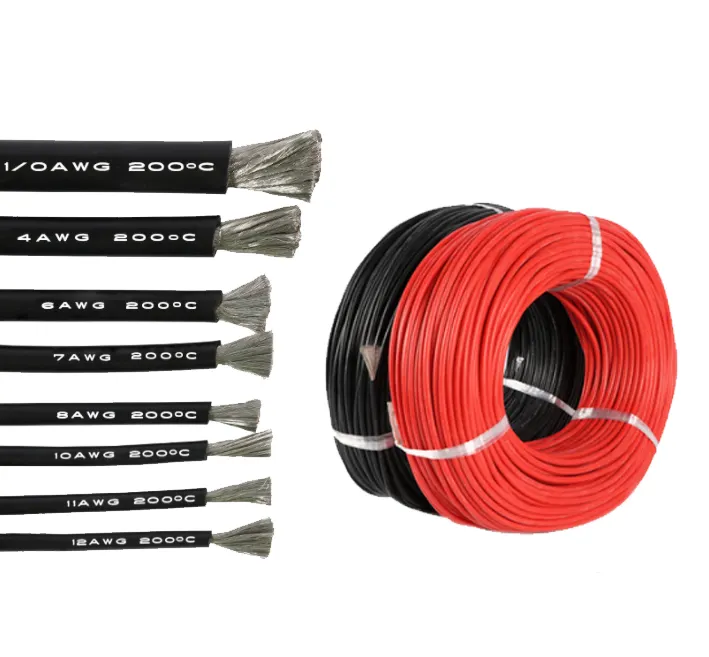 Silicone Flexible 2-Core Twin Cable 600V 200°C 10/12/14/16/18/20/24/26AWG Wire