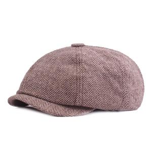 Chapeau octogonal classique à chevrons hommes femmes gavroche britannique rétro élastique casquettes pointues vente en gros - Product Image 5