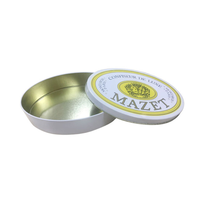Boîte en fer blanc ovale personnalisée de qualité alimentaire, 4,2 cm de haut, style minimaliste, pour le stockage de biscuits, bonbons et collations