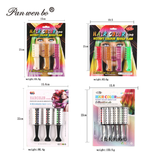 Juego de tiza de pelo desechable de 12 colores al por mayor para niños, peine de tinte de pelo lavable y cepillo con suministros de pintura <span class=keywords><strong>corporal</strong></span> - Product Image 4