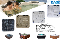 Bain à remous chauffé pour 6 personnes, centre de spa extérieur de luxe avec jets multiples
