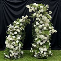 Gapura Bunga Simulasi Modern, Gapura Bunga Artifisial Putih, Gapura Latar Belakang Pernikahan Hari Valentine