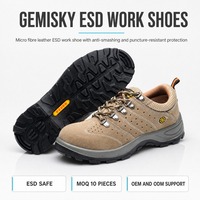 Chaussures de sécurité ESD, embout en acier, antistatiques, antidérapantes, résistantes aux perforations, pour la construction en usine
