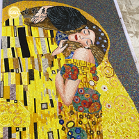 Mosaïque en verre artisanale personnalisée, motif le baiser, murale décorative, parquet mural, carrelage mural pour la décoration intérieure d'hôtels, de maisons et de villas
