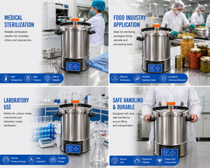 Esterilizador de Alimentos Portátil Automático Nathi de Acero Inoxidable 304 con Caldera de 18L/24L para Esterilización por Vapor a Alta Temperatura - Product Image 5