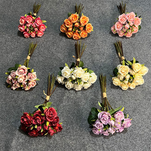 Bouquets de roses artificielles Yixuan, fleurs en soie pour décoration de mariage, 13 pièces, moulage par injection, origine Bulgarie - Product Image 2