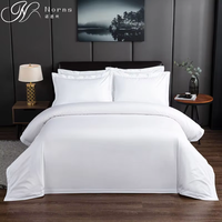 Parure de Lit d'Hôtel 5 Étoiles, Luxe Blanc Doux Comme Coton 100%, Housse de Couette Unie en Sateen et Draps d'Hôtel