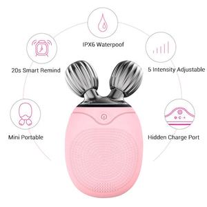 Multifunction <b>Mini</b> Sonic Face Roller Massager Electric Silicone Facial Cleansing Brush - Product Image 2