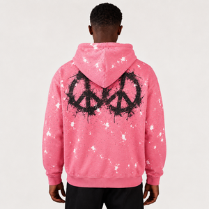 Custom Heavyweight Full Zip <b>Hoodie</b> Streetwear Design Cropped Boxy Fit Distressed Rhinestone Graphic Custom Logo <b>Men</b> <b>Hoodie</b> - Product Image 2