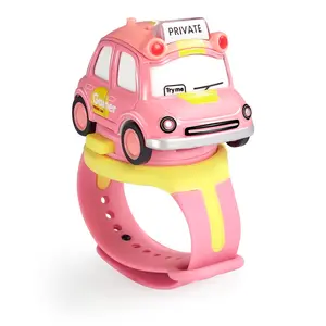 Ruunj 2023 New tiktok watch with mini alloy toy car bus interaction induction education kids birthday gift watch toy inertia car