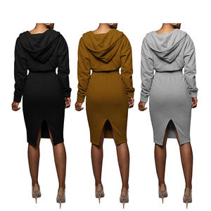 Juven, gran oferta, conjuntos de falda de dos piezas, Top corto de manga larga para mujer, Sudadera con capucha y faldas hasta la rodilla para mujer, conjuntos de 2 piezas de trabajo - Product Image 2