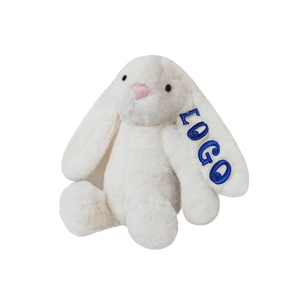 25cm New Hot Sale Langohr Ostern Plüsch Kaninchen Unterstützung Benutzer definierte Brief aufkleber Benutzer definierte LOGO mit Stickerei Alphabet Patch - Product Image 1
