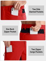 Shorts de randonnée cargo pour hommes, tissés, 10 pouces, avec poches à fermeture éclair, séchage rapide, décontractés, extensibles, en nylon et élasthanne