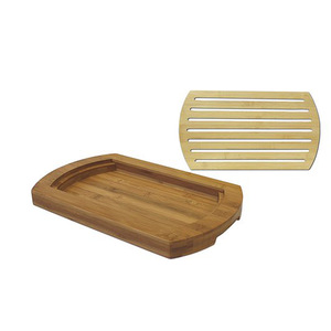 Plateau de service en bambou et bois Xingzhu avec couvercle à fentes pour pain, pizza, gâteau, usage domestique - Product Image 1