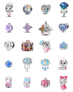 Juego de Colgantes con Forma de Corazón de Plata con 26 Letras y Circonitas, con Baño de Oro Rosa/Plata/Oro para Uso Diario Unisex - Product Image 1