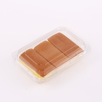 Emballage écologique en plastique RPET transparent de 16 oz pour gâteau roulé suisse, conteneur alimentaire jetable en PET avec couvercle à charnière transparent