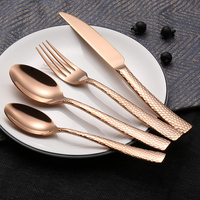 Ensemble de couverts de luxe Lehao en acier inoxydable doré épais, design royal brillant pour la maison, l'hôtel, les mariages - Coffret cadeau de couverts